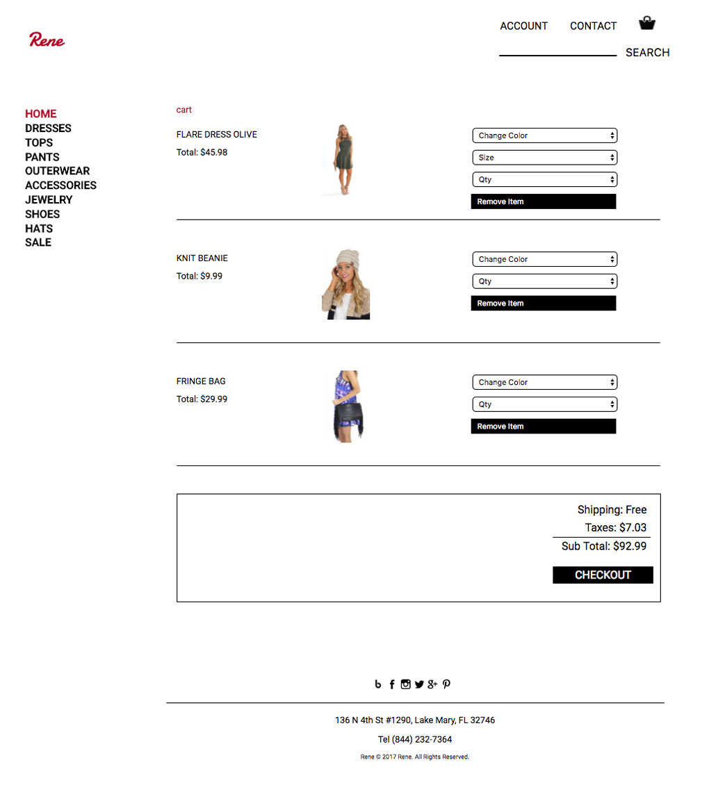Comps for cart link
