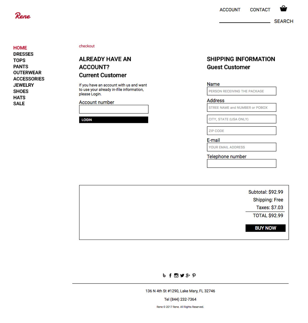 Comps for checkout link