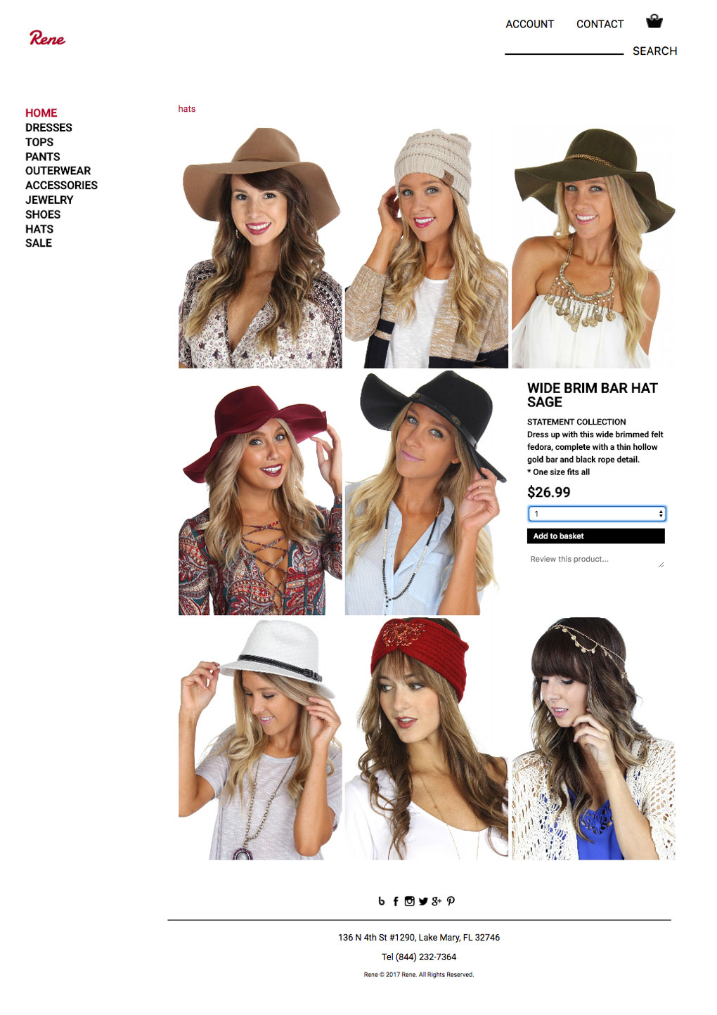 Comps for hats page